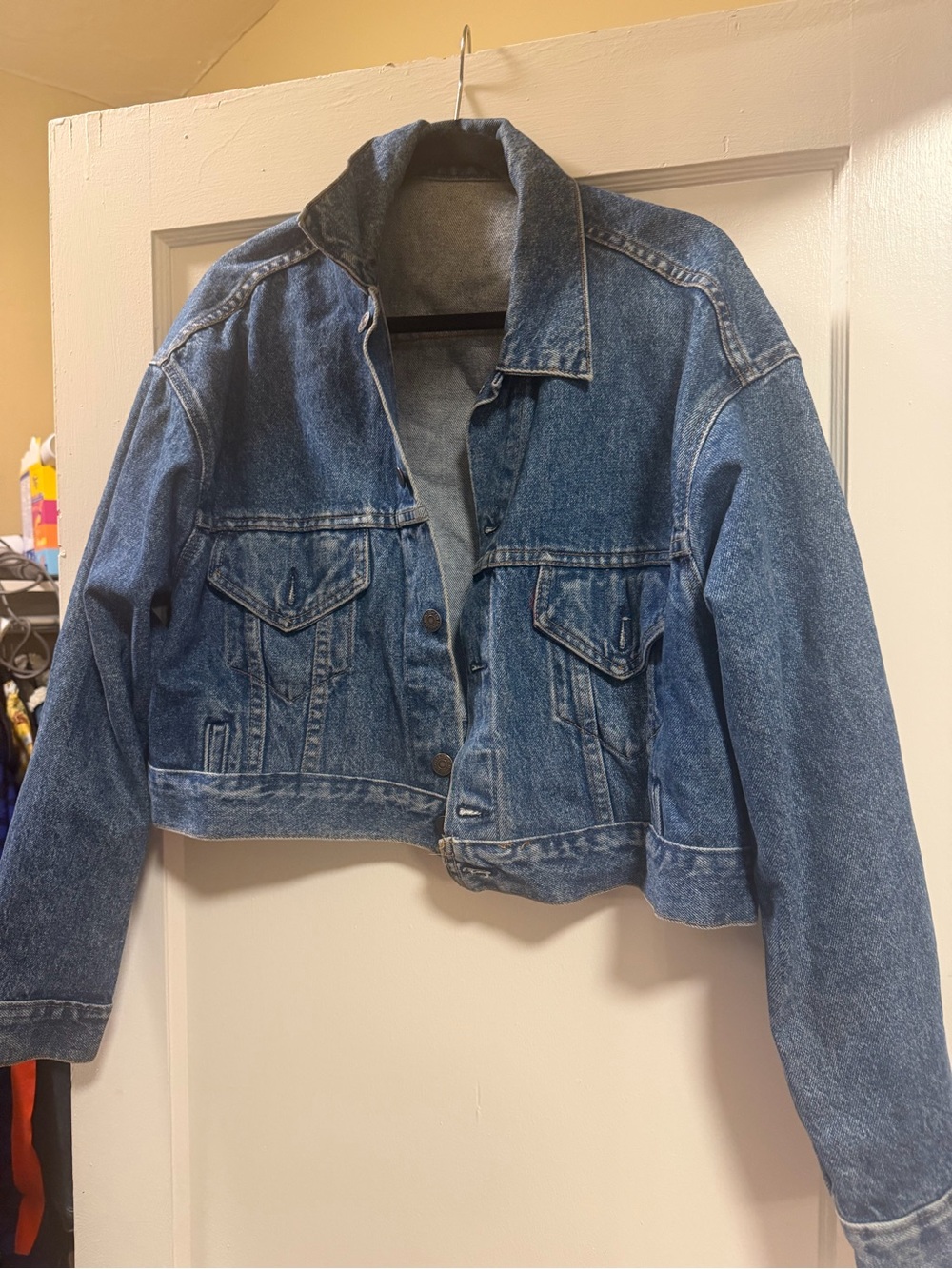 Vintage Levi's Blue Cropped Denim Trucker Jacket